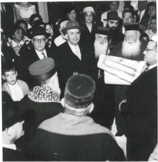 Lecture de la Ketouba par le Rabbin Messas - Meknès 1955.