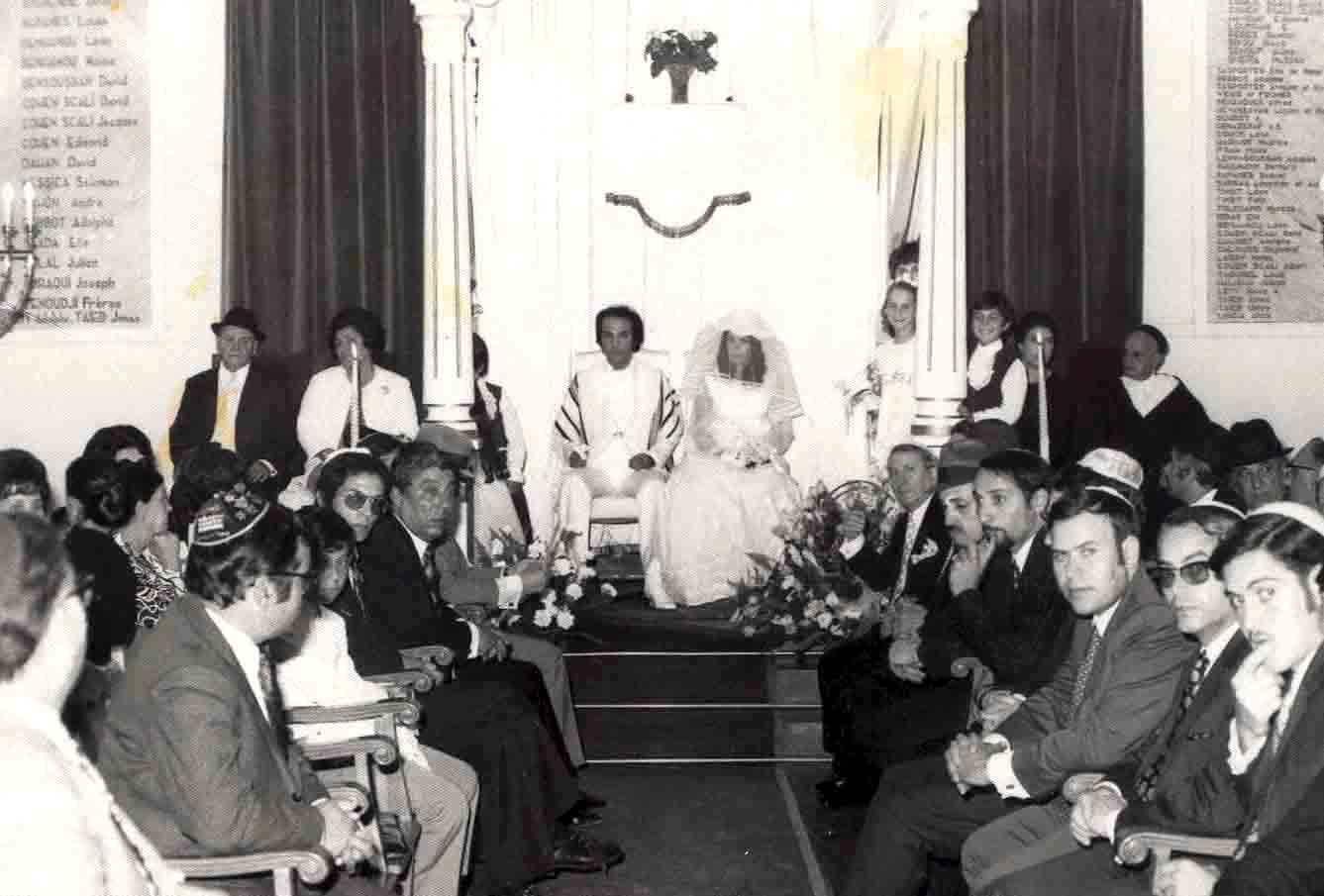Photo de mariage de Mr Marc et Rachel Chriqui au temple Beth El de Casablanca. (Photo G. Sebat)